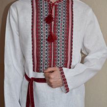 Рубаха из белого льна (с алатырем красным)
