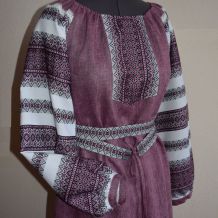 Платье из льна (с тканью Яринка фиолетовая)