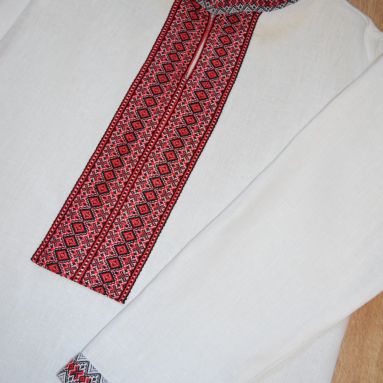 Рубаха из белого льна (с яринкой красной)
